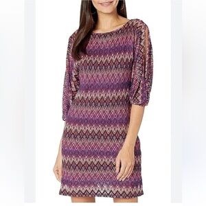 Trina Turk Nature Woven Open Sleeve Midi Dress Women Size Large Casual Travel